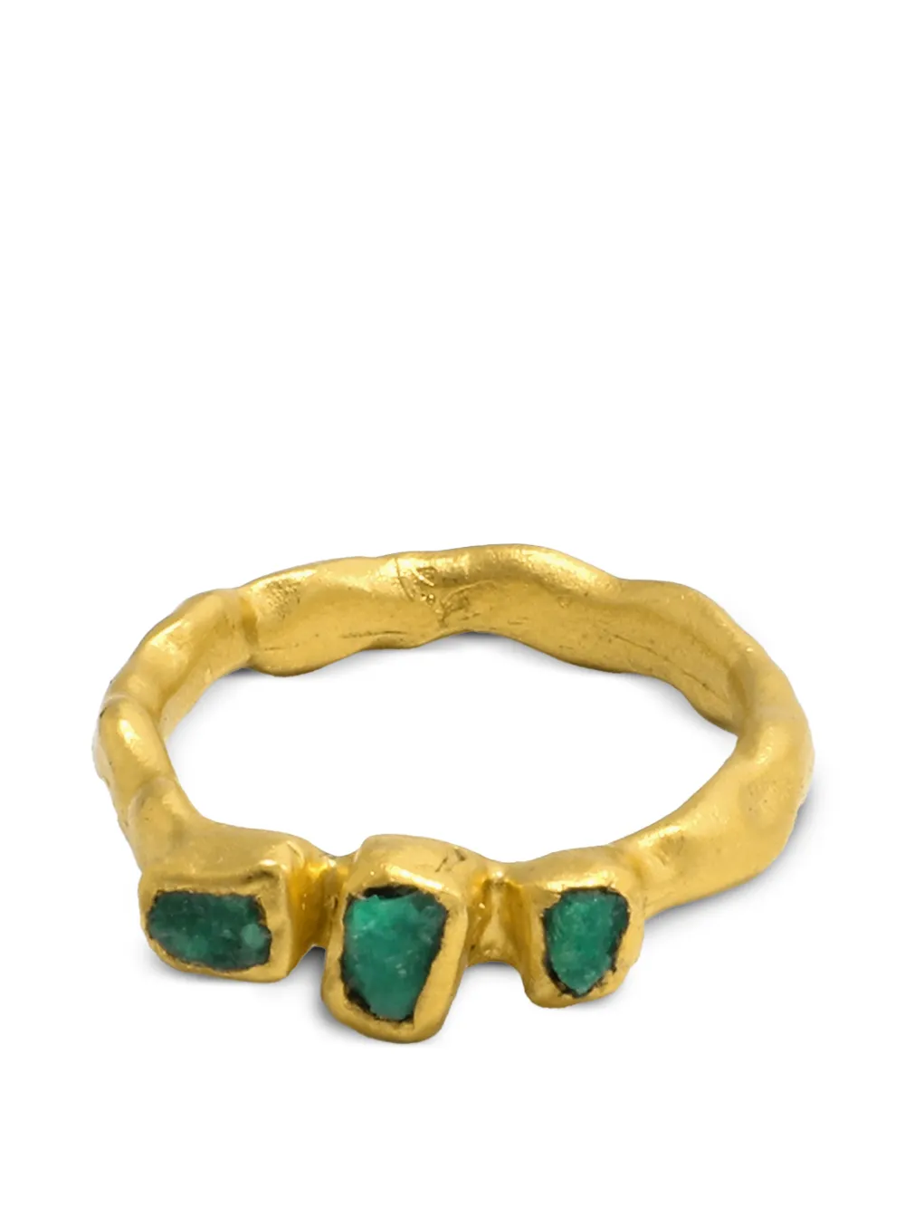 FENOMENA Anello Maya 3 Stones con smeraldo - Oro