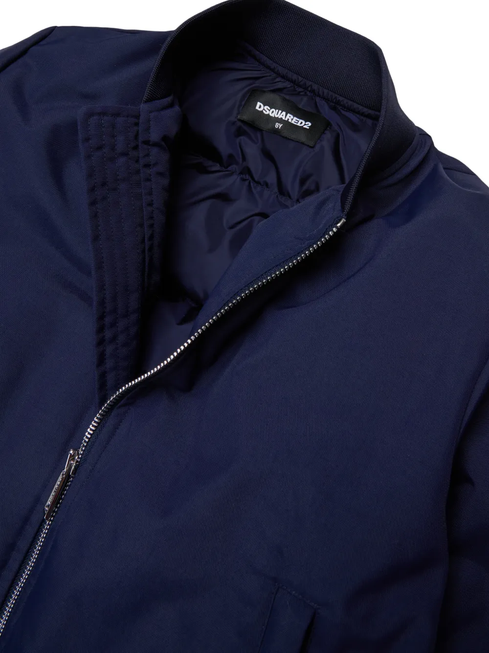 DSQUARED2 KIDS logoprint gewatteerd jack met esdoornblad Blauw
