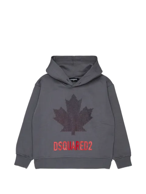 DSQUARED2 KIDS hoodie con motivo de hoja de arce