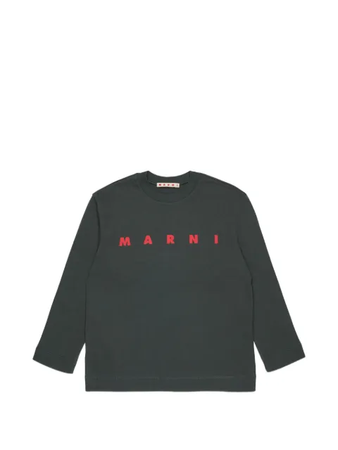 Marni Kids logo-print long-sleeve T-shirt