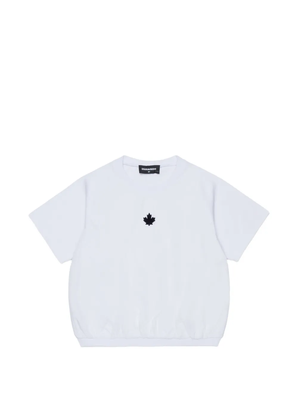 DSQUARED2 KIDS logo-embroidered elasticated-hem T-shirt - Bianco