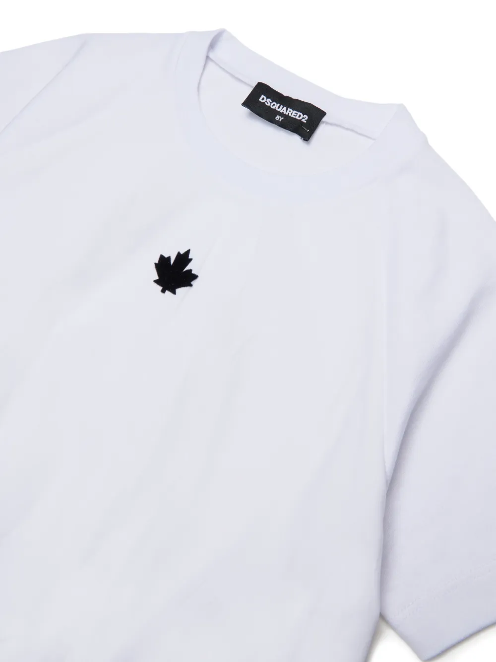 DSQUARED2 KIDS T-shirt met geborduurd logo en elastische afwerking Wit