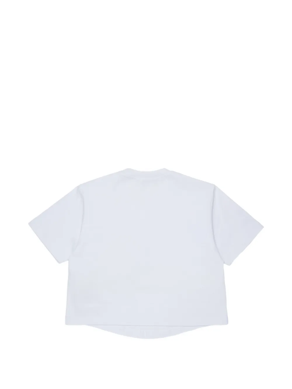 DSQUARED2 KIDS Ribfluwelen T-shirt met imitatiebont afwerking Wit
