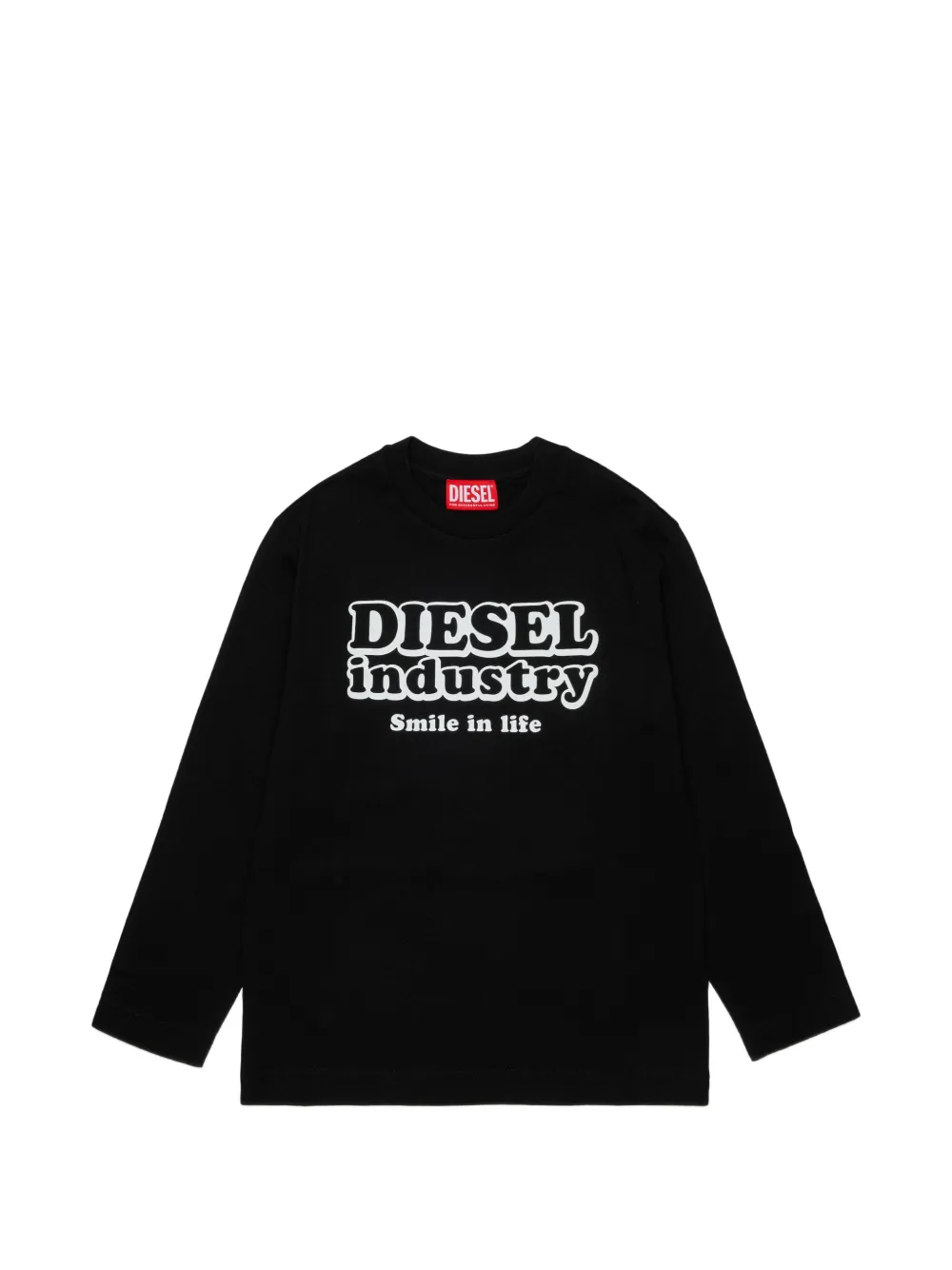 Diesel Kids T-shirt a maniche lunghe con logo - Nero