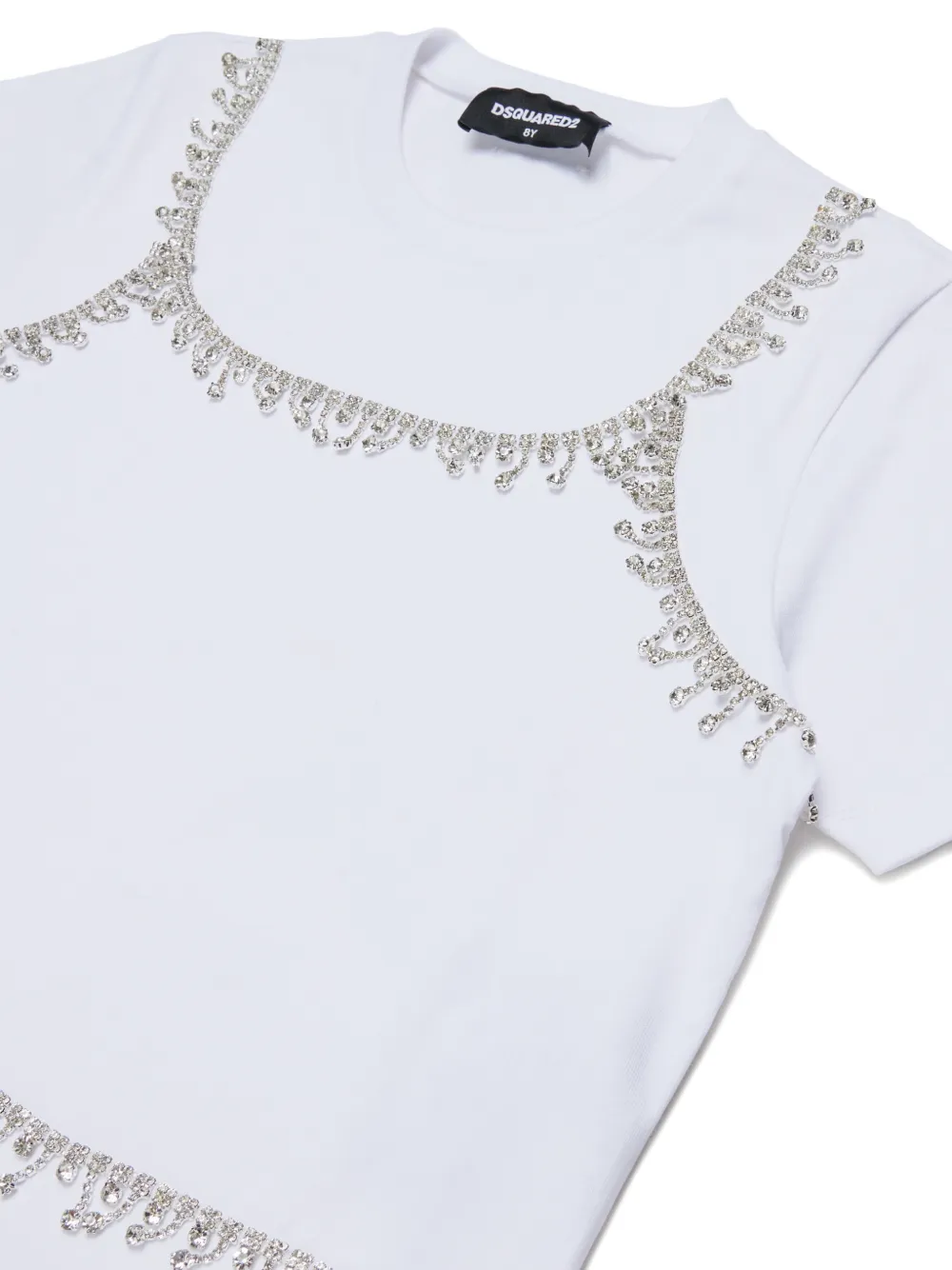 DSQUARED2 KIDS T-shirt verfraaid met kristallen Wit