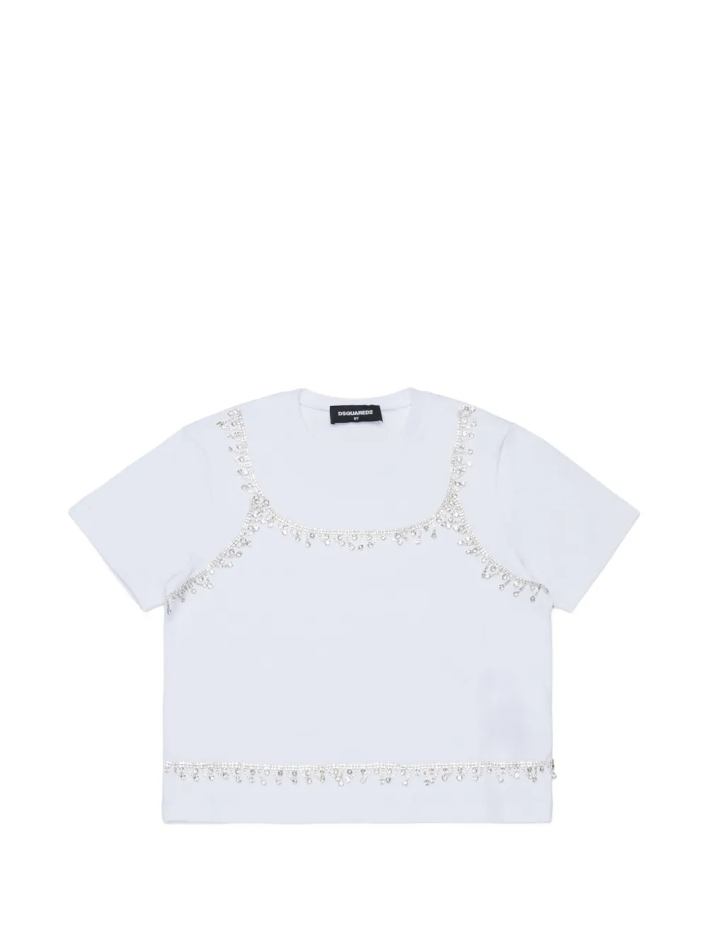 DSQUARED2 KIDS T-Shirt mit Kristallen - Weiß