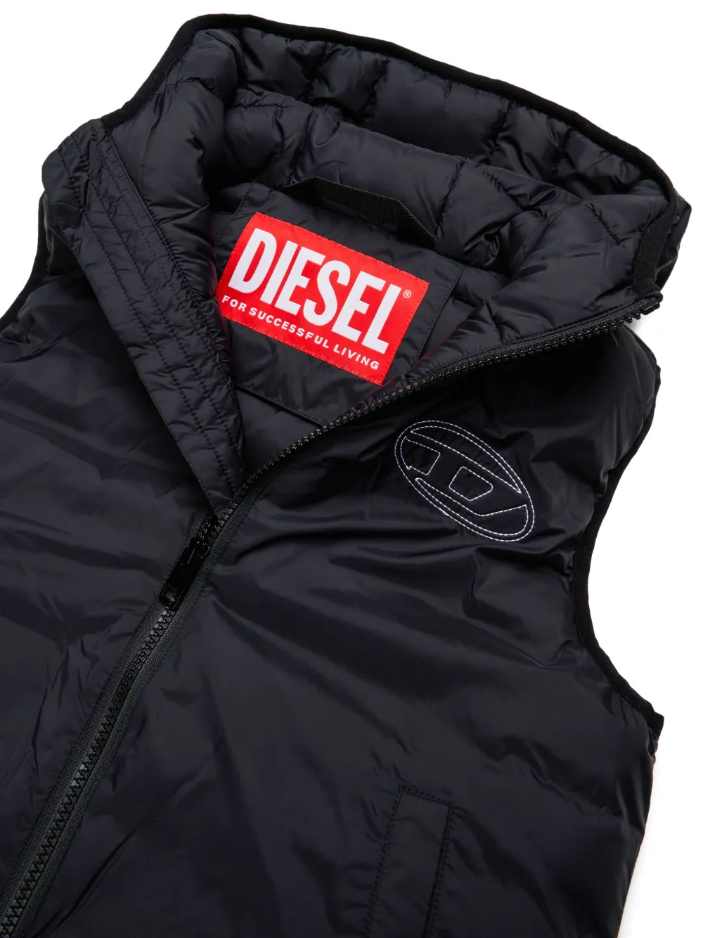 Diesel Kids Top met capuchon en geborduurd logo Zwart