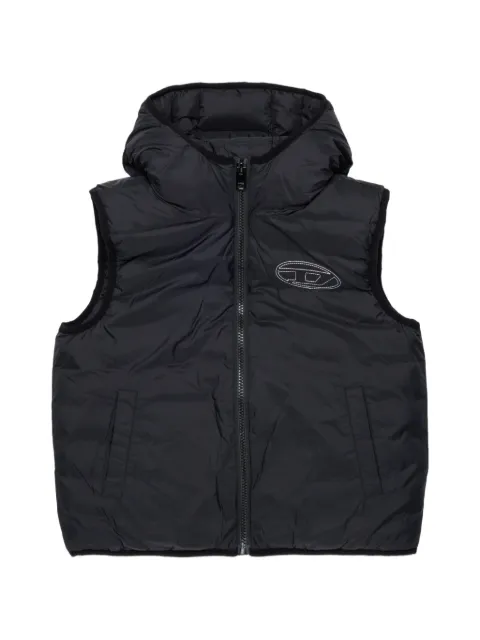 Diesel Kids chaleco con logo bordado y capucha
