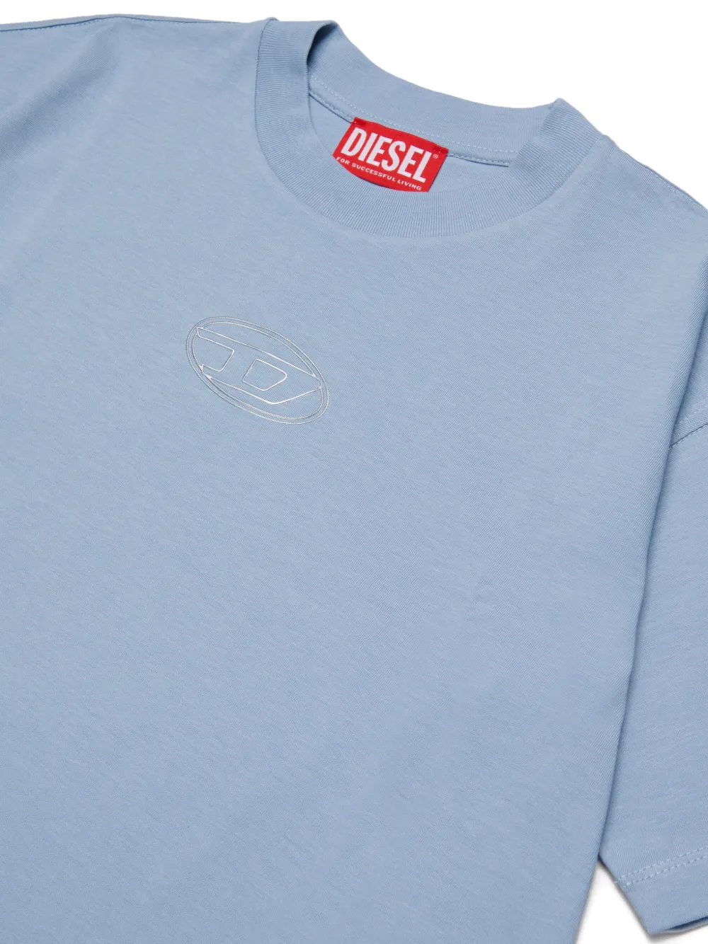 Diesel Kids Oval D cropped T-shirt Blauw