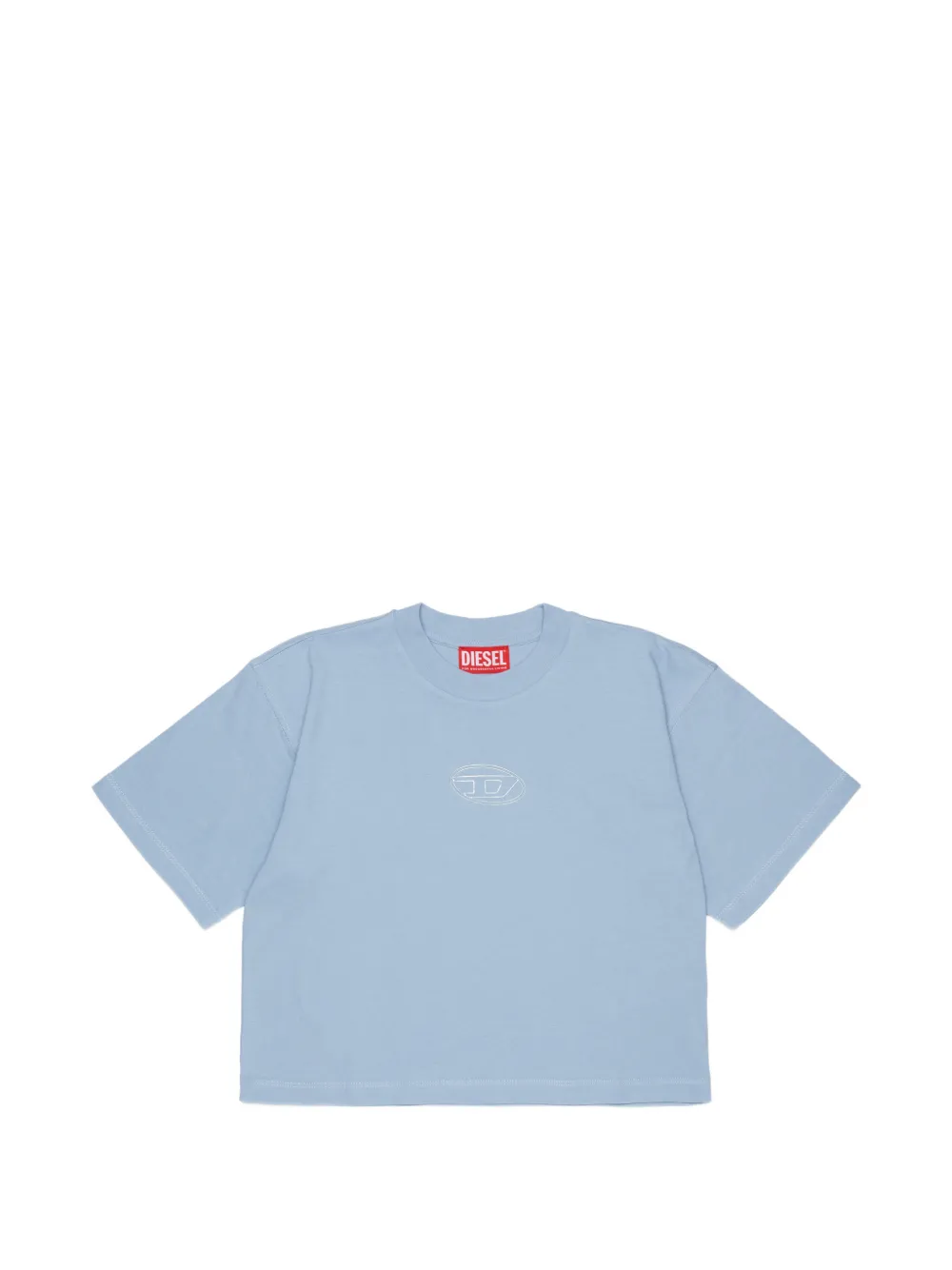 Diesel Kids Oval D cropped T-shirt - Blu