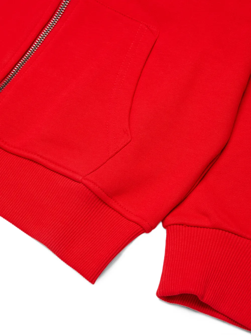 Diesel Kids Sweater met rits en tweekleurige Oval D-print Rood