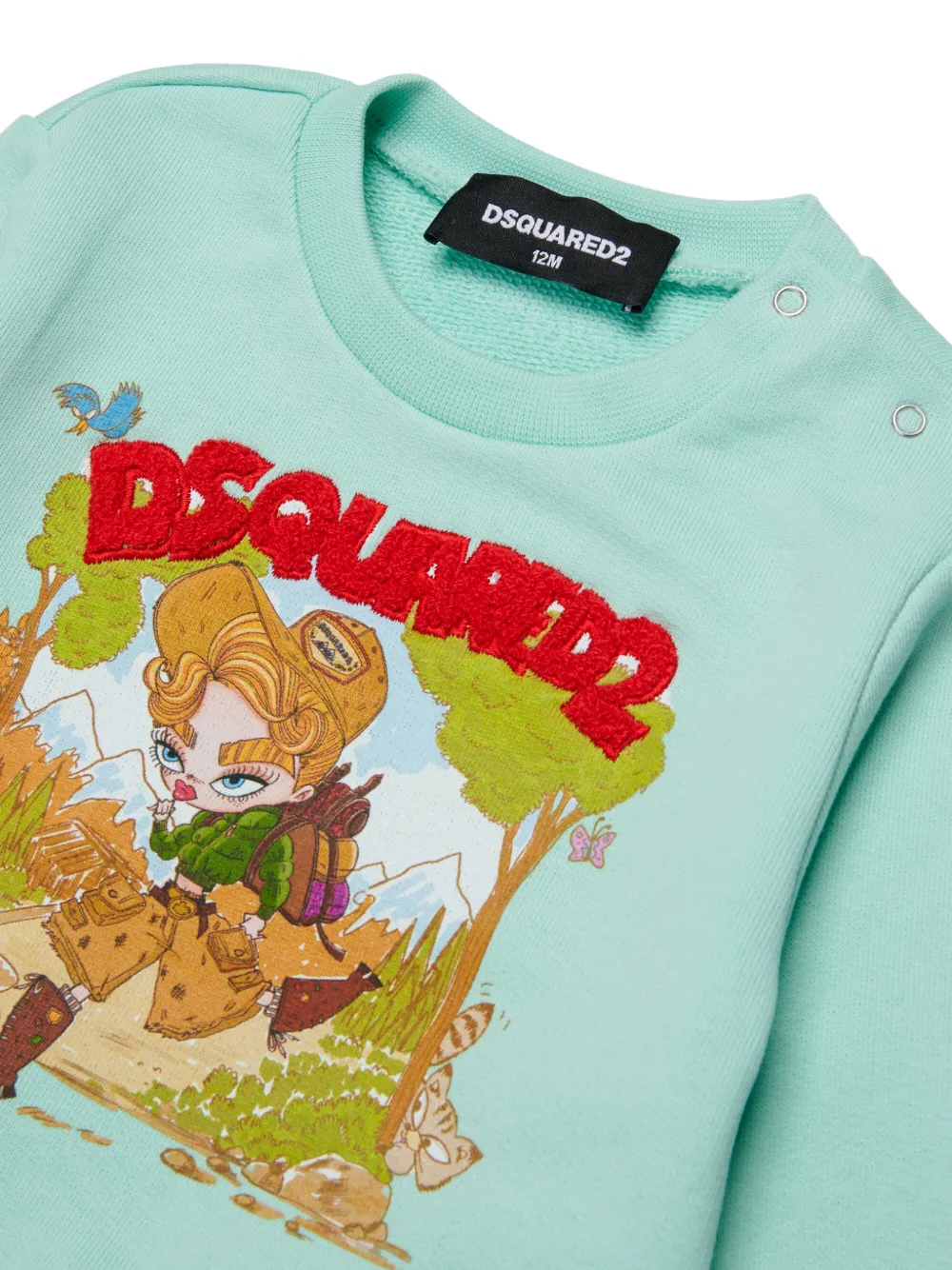 DSQUARED2 KIDS Sweater met geborduurde strip Groen