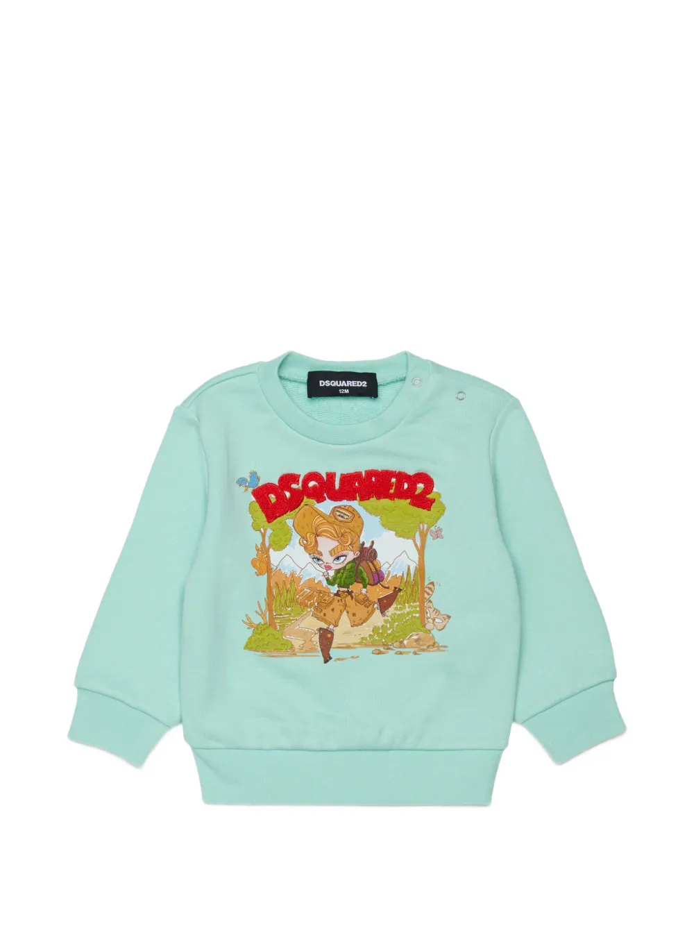 DSQUARED2 KIDS Felpa con ricamo - Verde