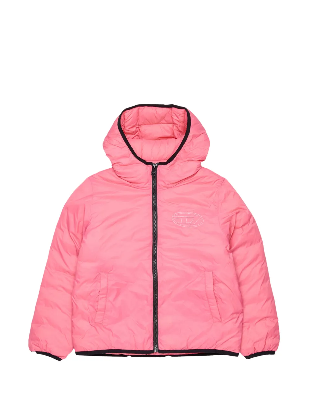 Diesel Kids Piumino in nylon imbottito con cappuccio - Rosa