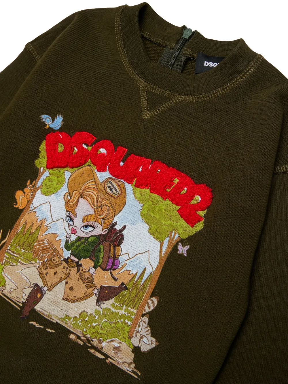 DSQUARED2 KIDS Jurk met logopatch en stripprint Groen