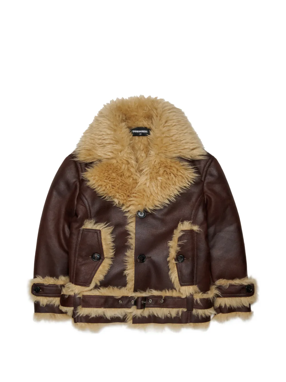 DSQUARED2 KIDS Bomberjacke mit Faux Shearling - Braun