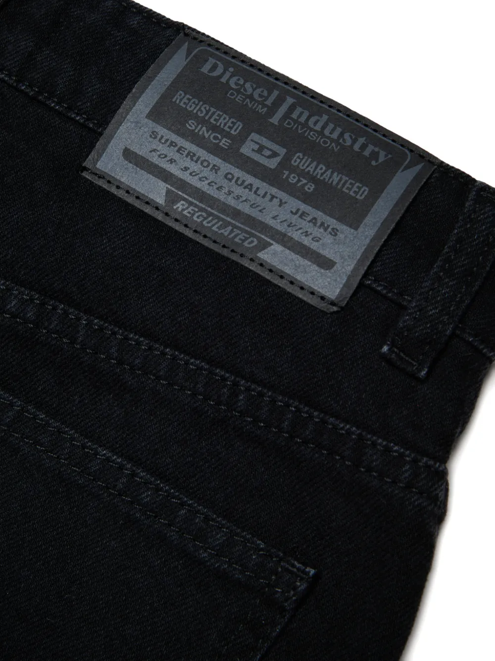 Diesel Kids Jeans met wijde pijpen Zwart