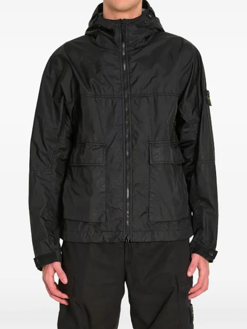 Stone Island chamarra con capucha y parche del logo