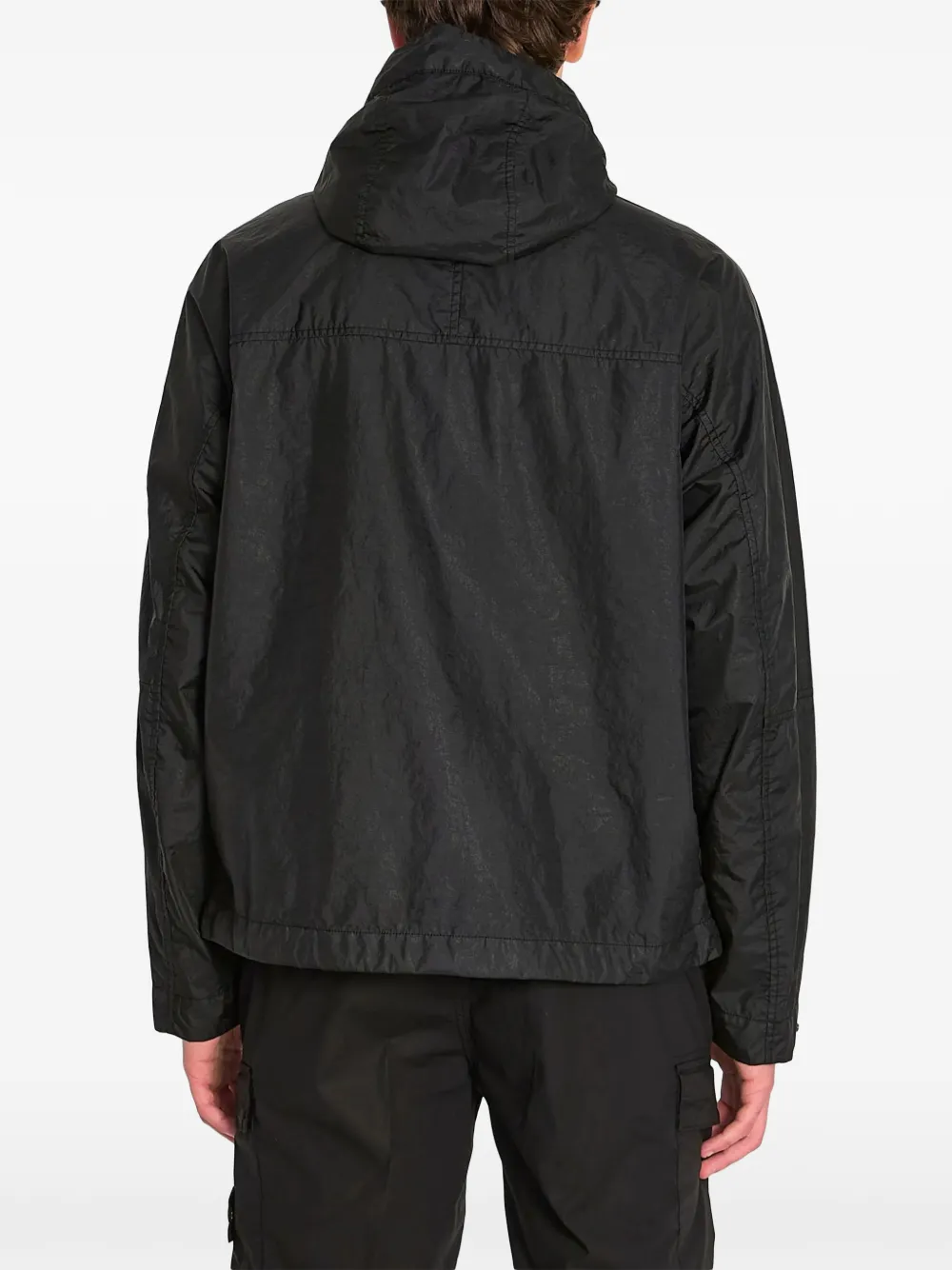 Stone Island Jack met capuchon en logopatch Zwart