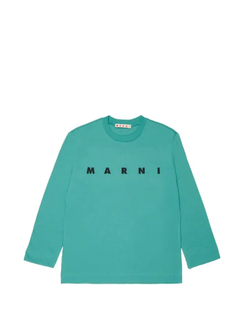 Marni Kids تيشيرت بأكمام طويلة وطبعة شعار الماركة