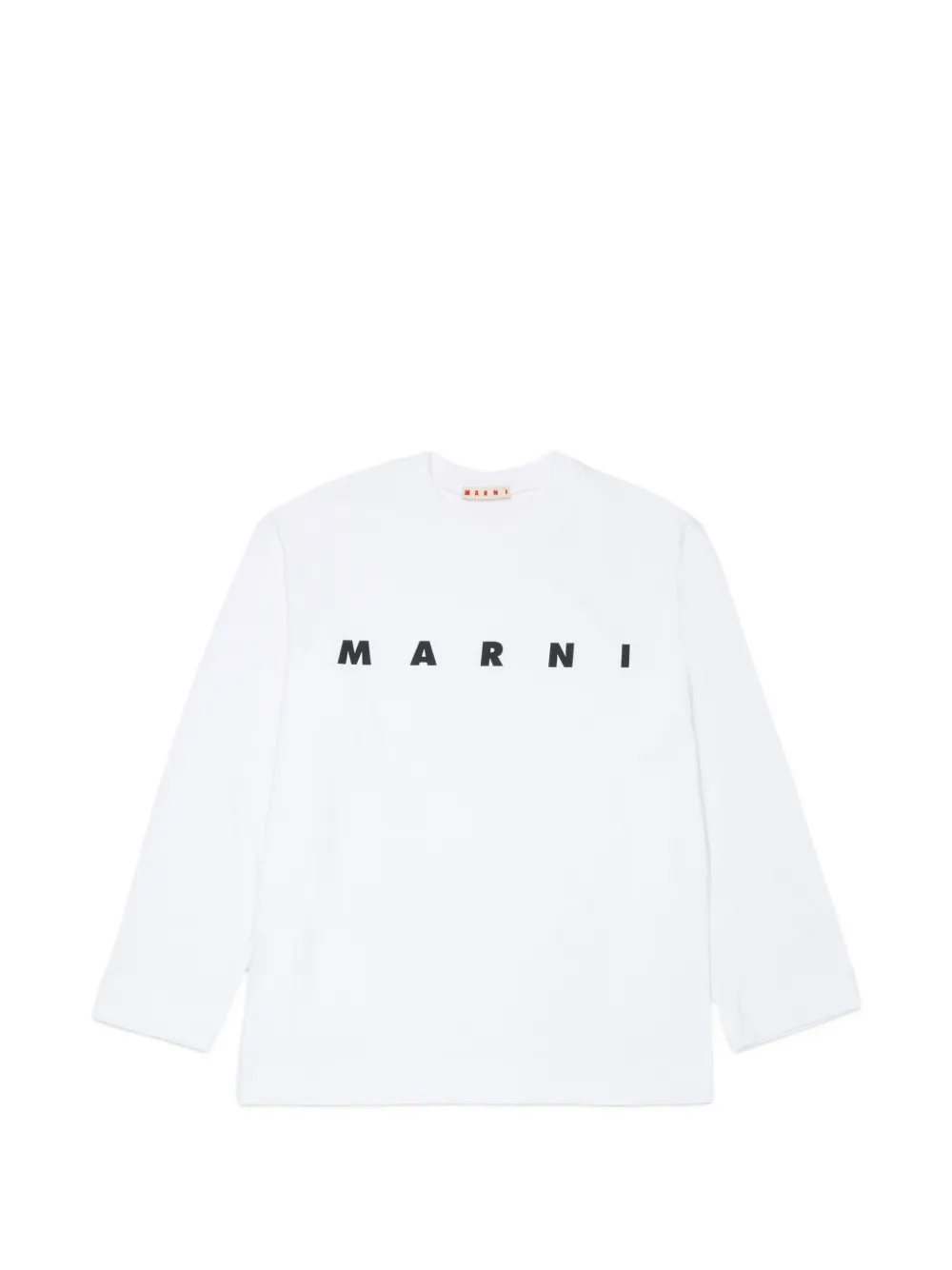 Marni Kids logo-print long-sleeve T-shirt - Bianco