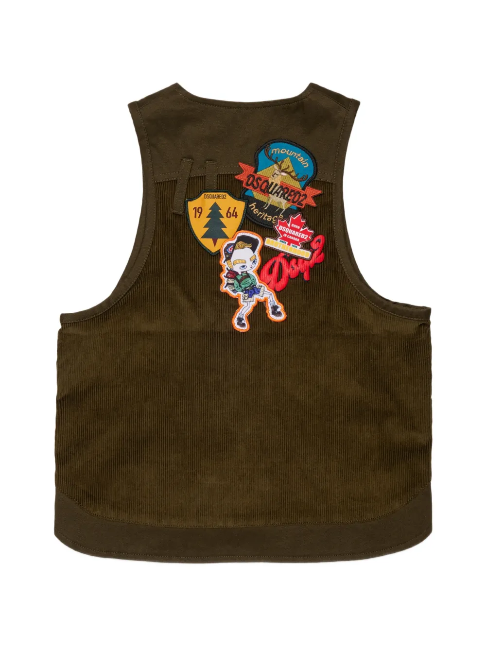 DSQUARED2 KIDS Katoenen gilet met patch Bruin