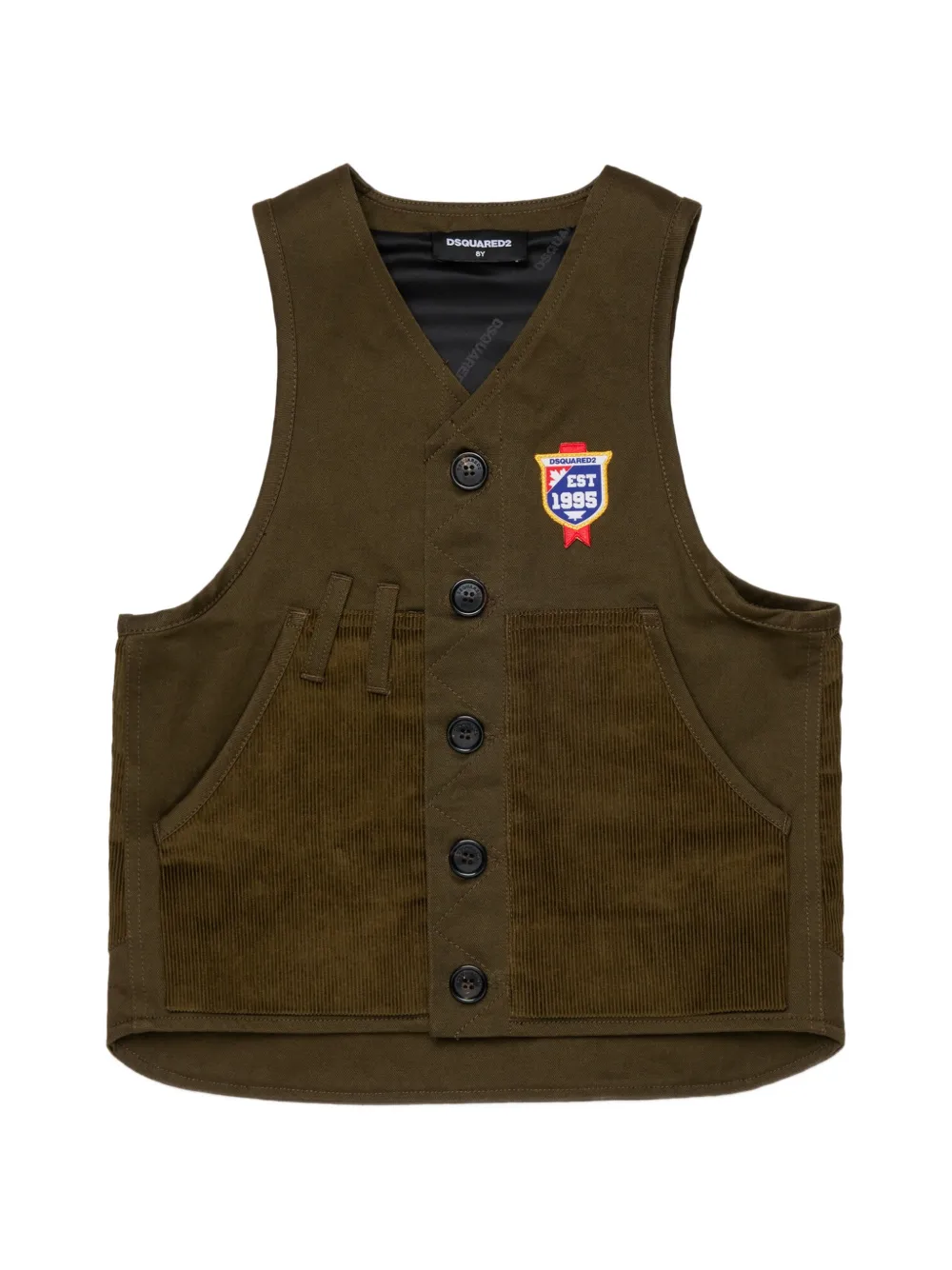 DSQUARED2 KIDS patch-detail cotton waistcoat - Brown