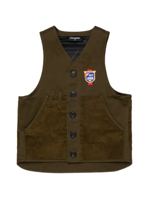 DSQUARED2 KIDS patch-detail cotton waistcoat