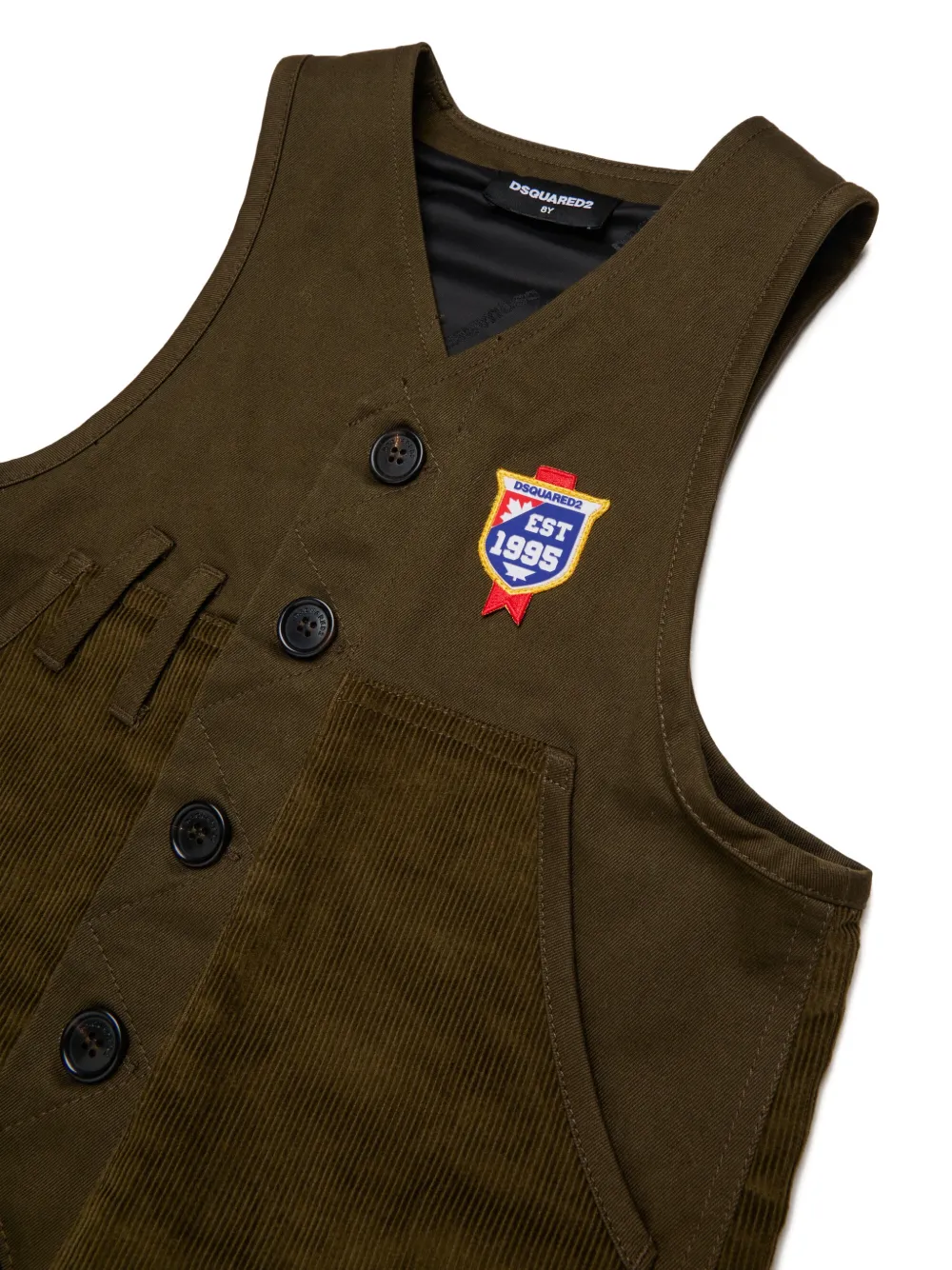 DSQUARED2 KIDS Katoenen gilet met patch Bruin