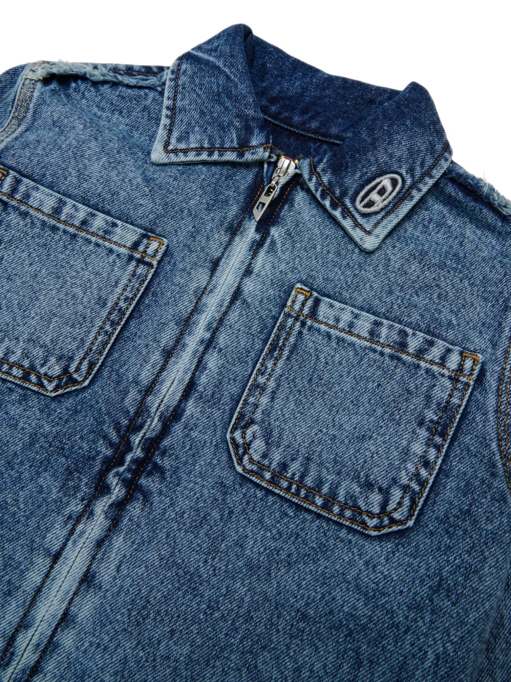 Diesel Kids Spijkerjack met franje Blauw