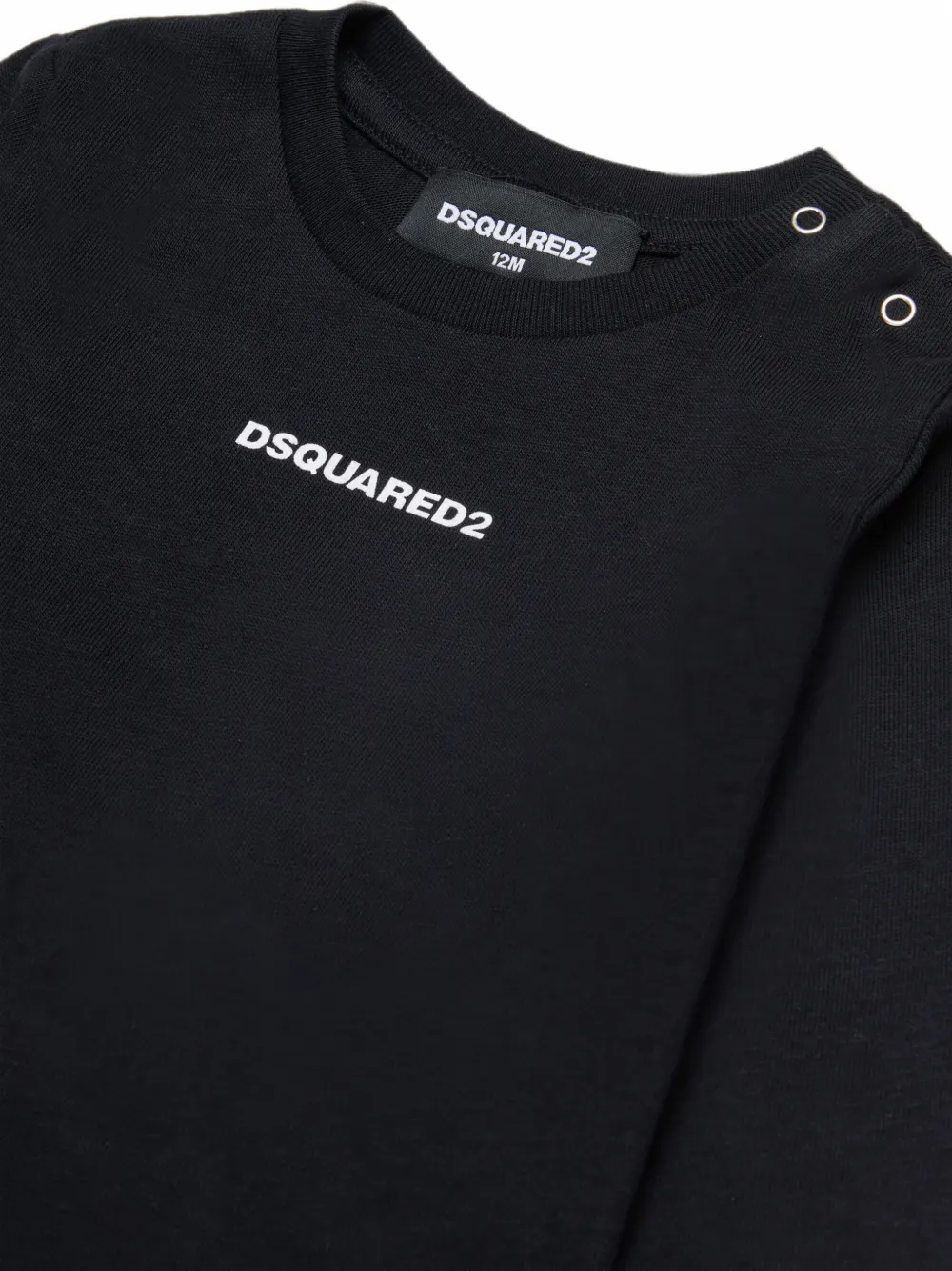 DSQUARED2 KIDS T-shirt met lange mouwen en logo-print Zwart