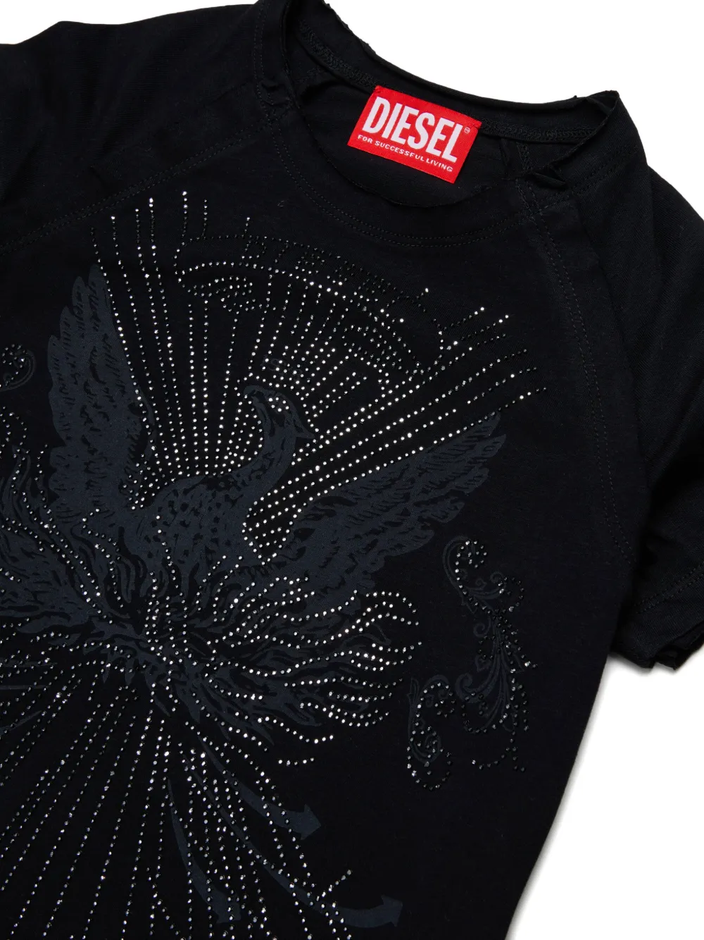 Diesel Kids T-shirt met logoprint Zwart