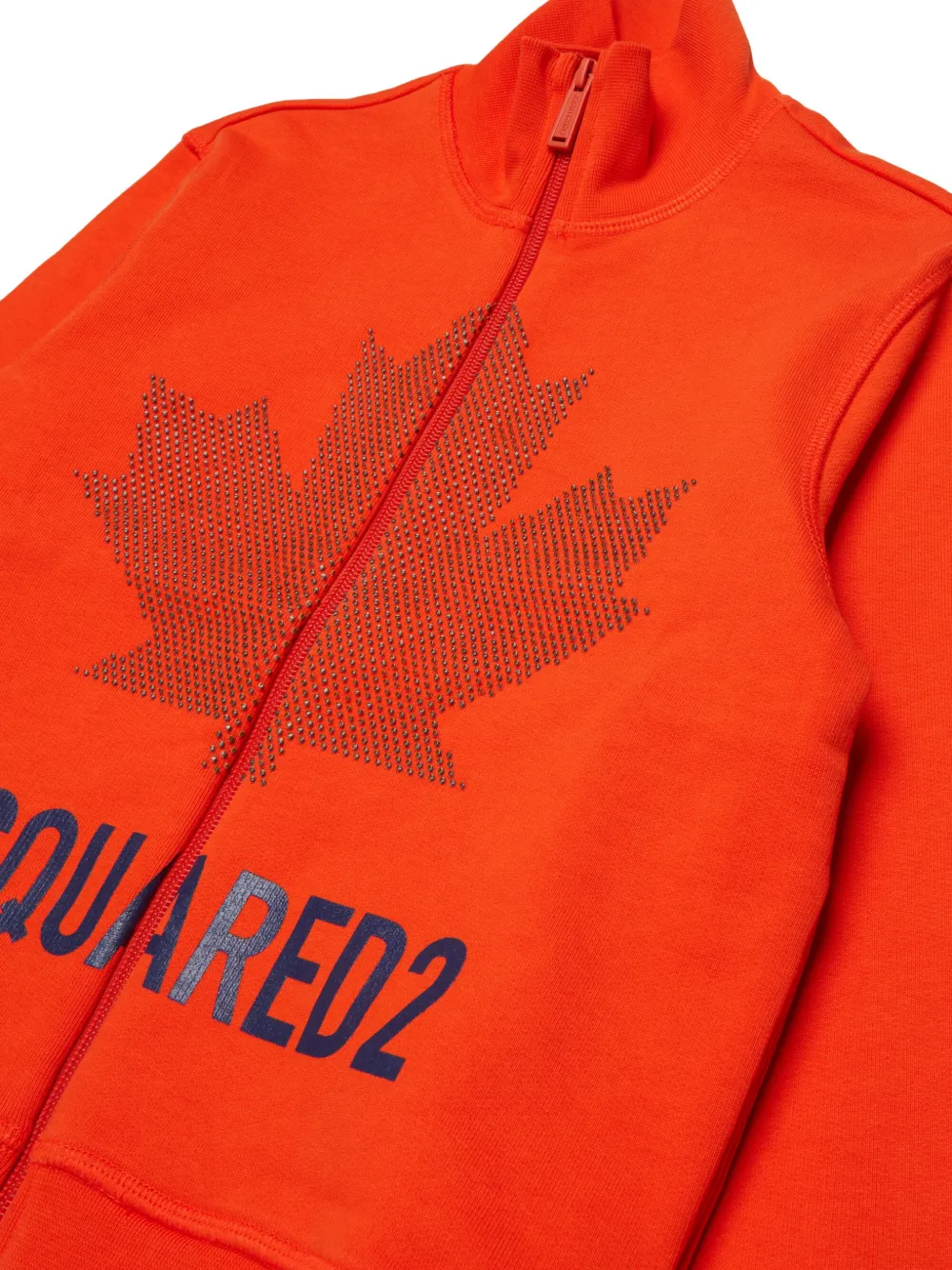 DSQUARED2 KIDS Sweater verfraaid met kristallen logoprint Oranje