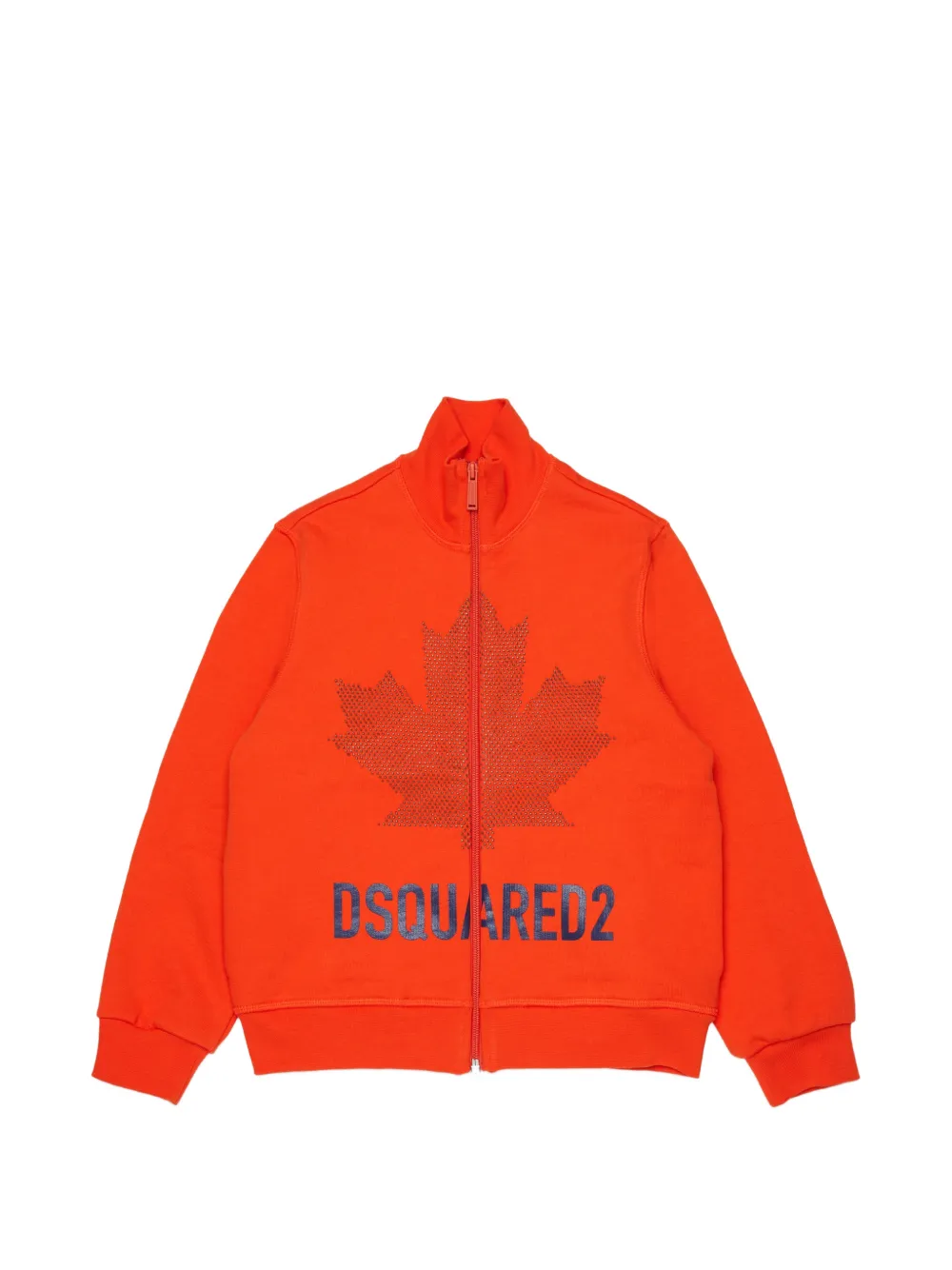 DSQUARED2 KIDS Pullover mit kristallverziertem Logo - Orange
