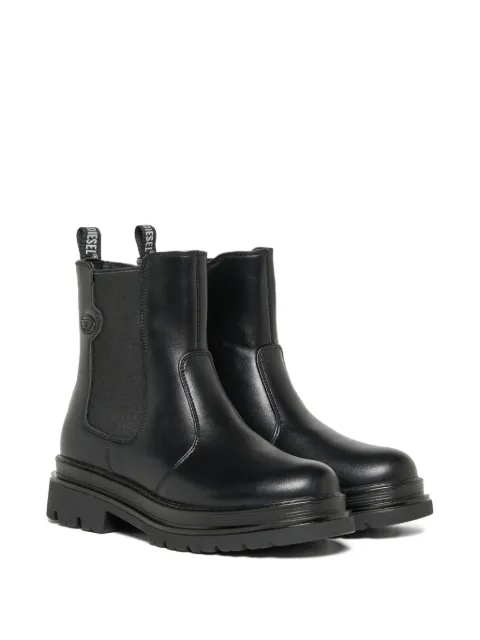 Diesel Kids logo-plaque slip-on boots