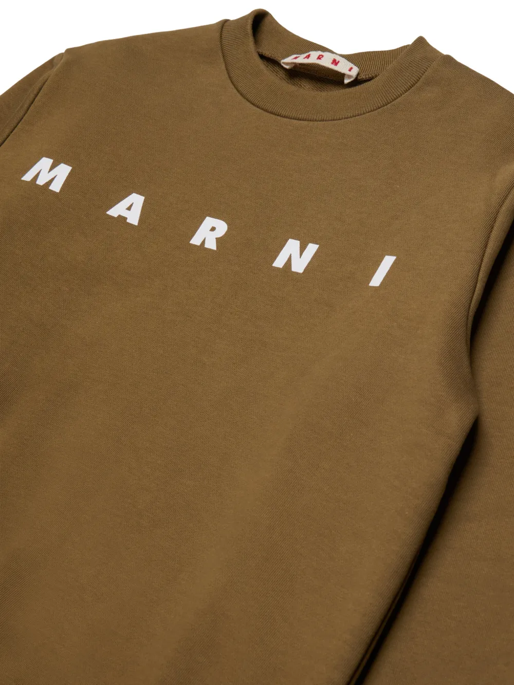 Marni Kids Sweater met logoprint Bruin
