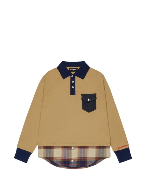 DSQUARED2 KIDS playera tipo polo con bolsillo de mezclilla