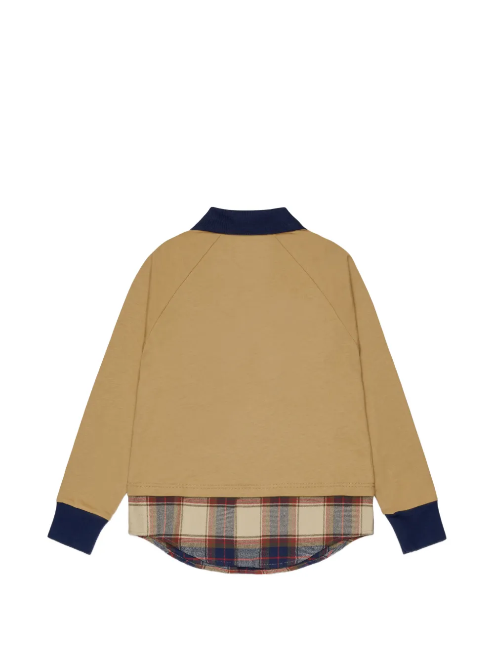 DSQUARED2 KIDS Poloshirt met spijkerstofzak en tartan ruit Beige