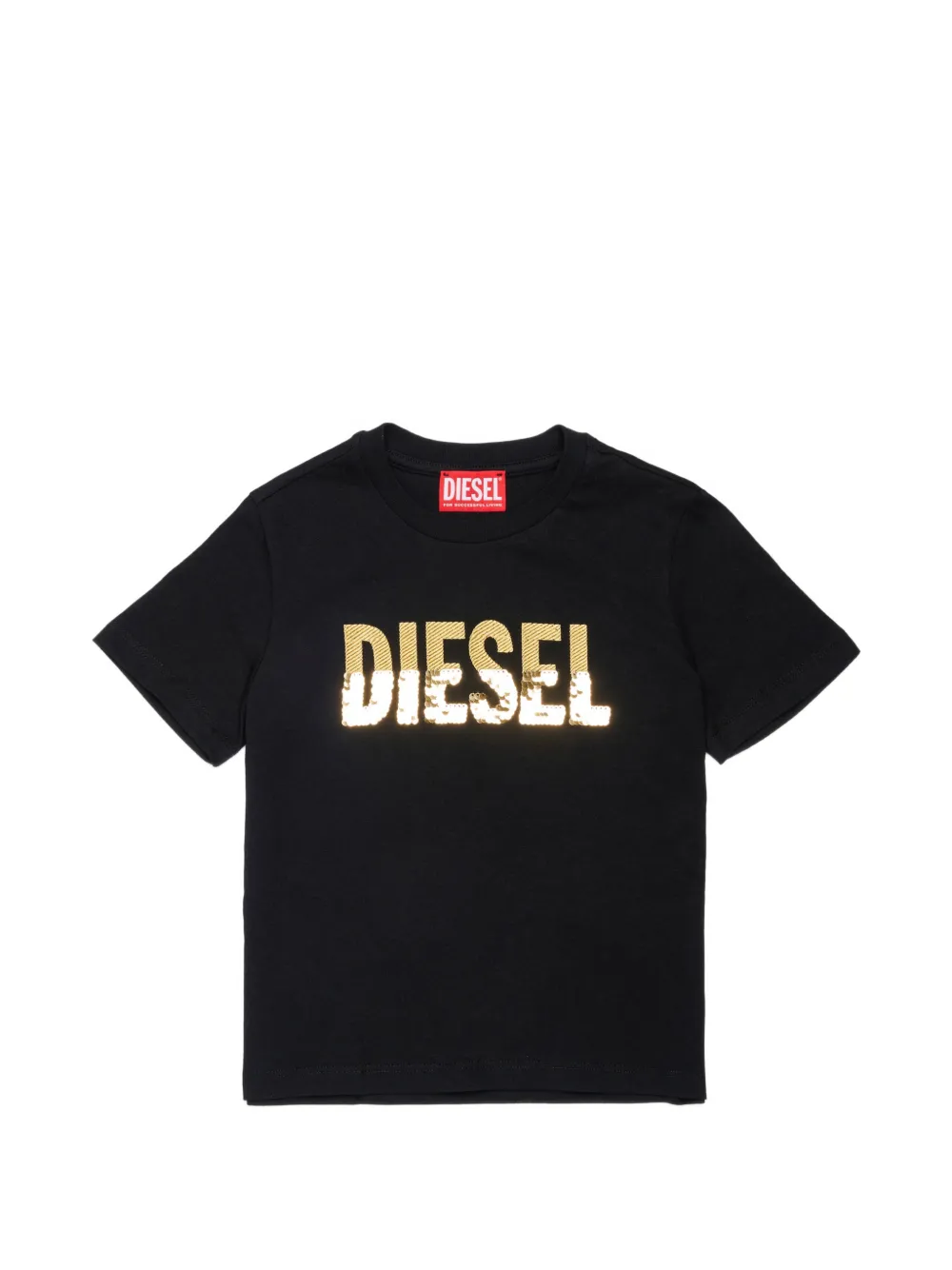 Diesel Kids T-Shirt mit Pailletten - Schwarz