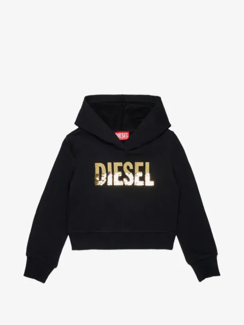 Diesel Kids hoodie con detalles de lentejuelas