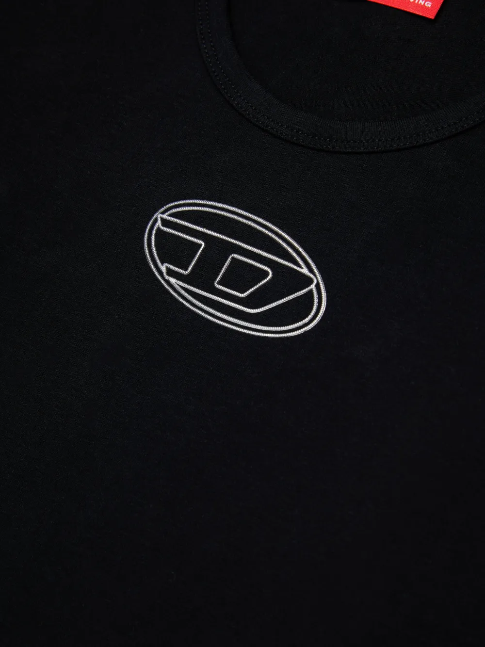Diesel Kids Romper met geborduurd logo en lange mouwen Zwart