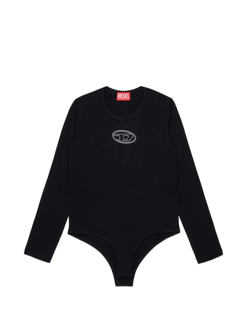 Diesel Kids logo-embroidered long-sleeve bodysuit - Nero