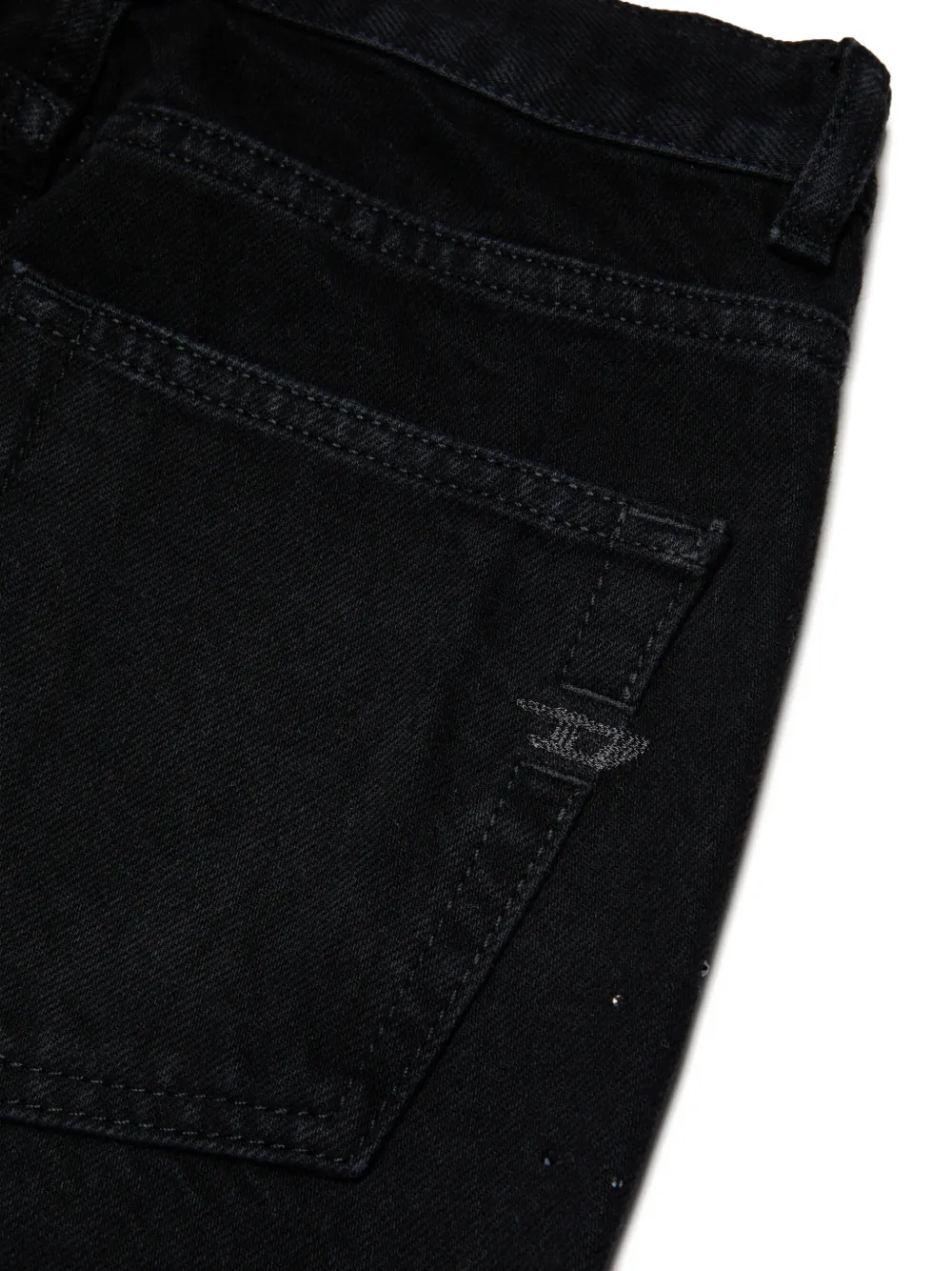 Diesel Kids Gerafelde jeans met studs Zwart
