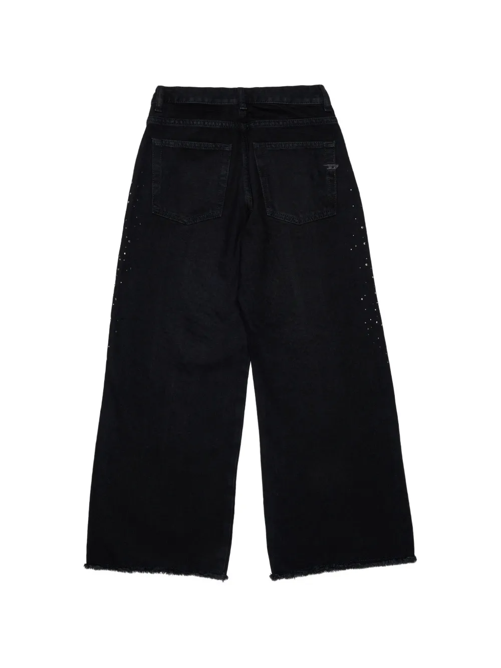 Diesel Kids Gerafelde jeans met studs Zwart