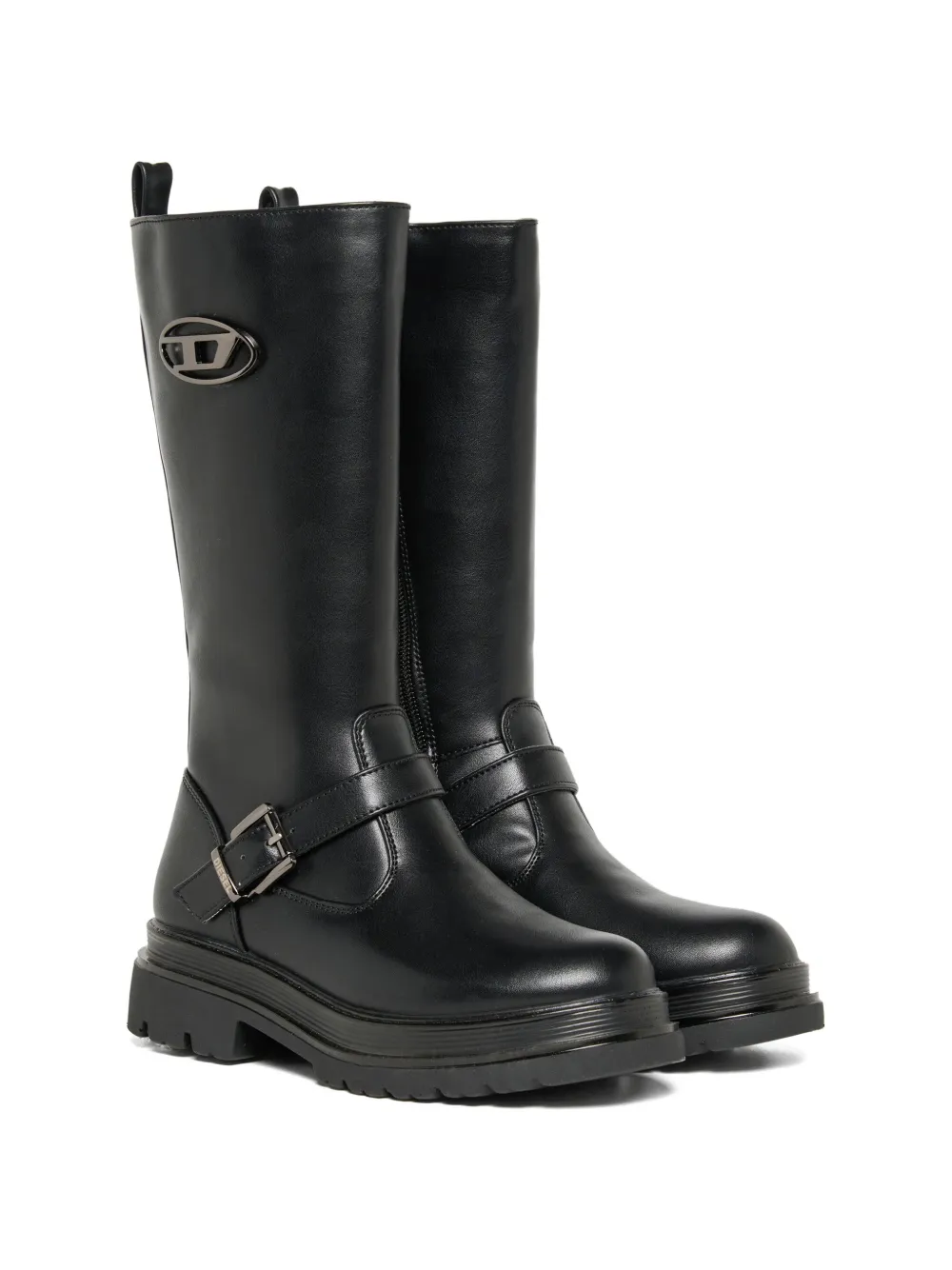 Diesel Kids Stivali con fibbia Oval D - Nero