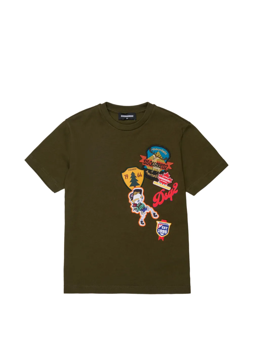 DSQUARED2 KIDS T-shirt con applicazione logo - Verde