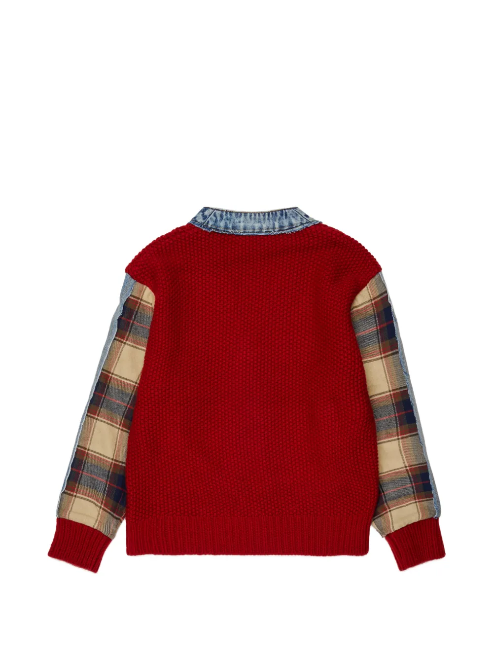 DSQUARED2 KIDS Vest met spijkerstof afwerking en vlakken Rood