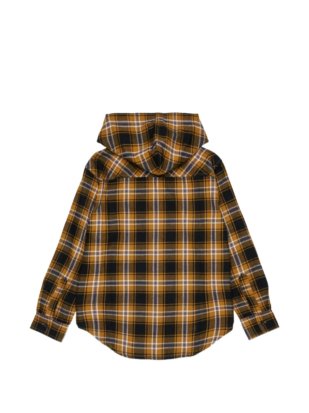 Diesel Kids Geruit shirt met capuchon Beige