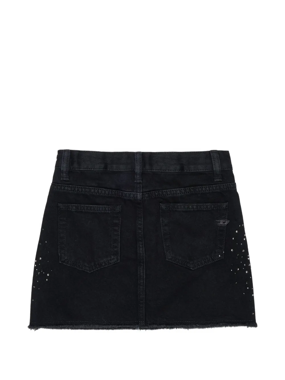 Diesel Kids Rok verfraaid met stras en franje Zwart