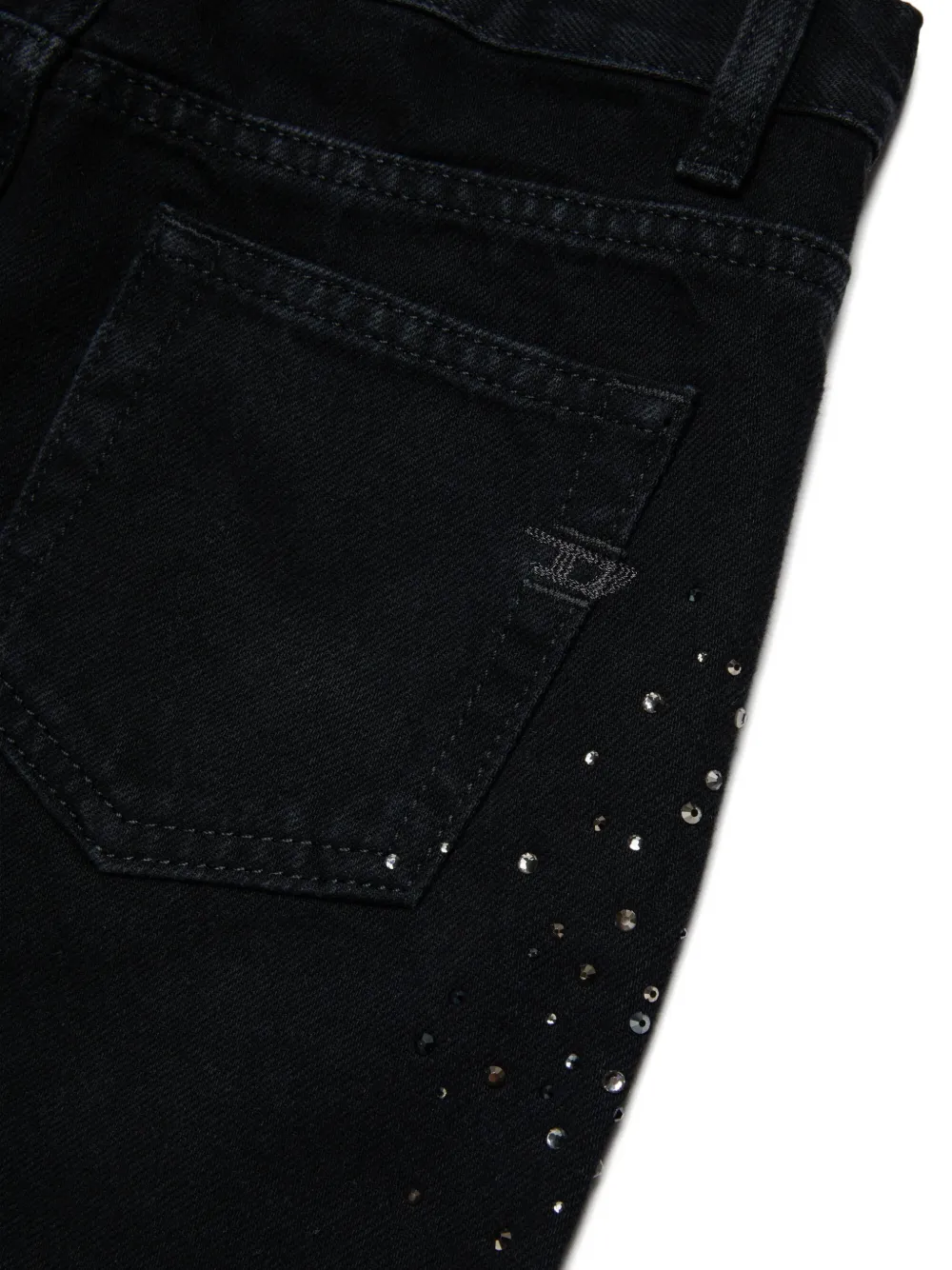 Diesel Kids Rok verfraaid met stras en franje Zwart